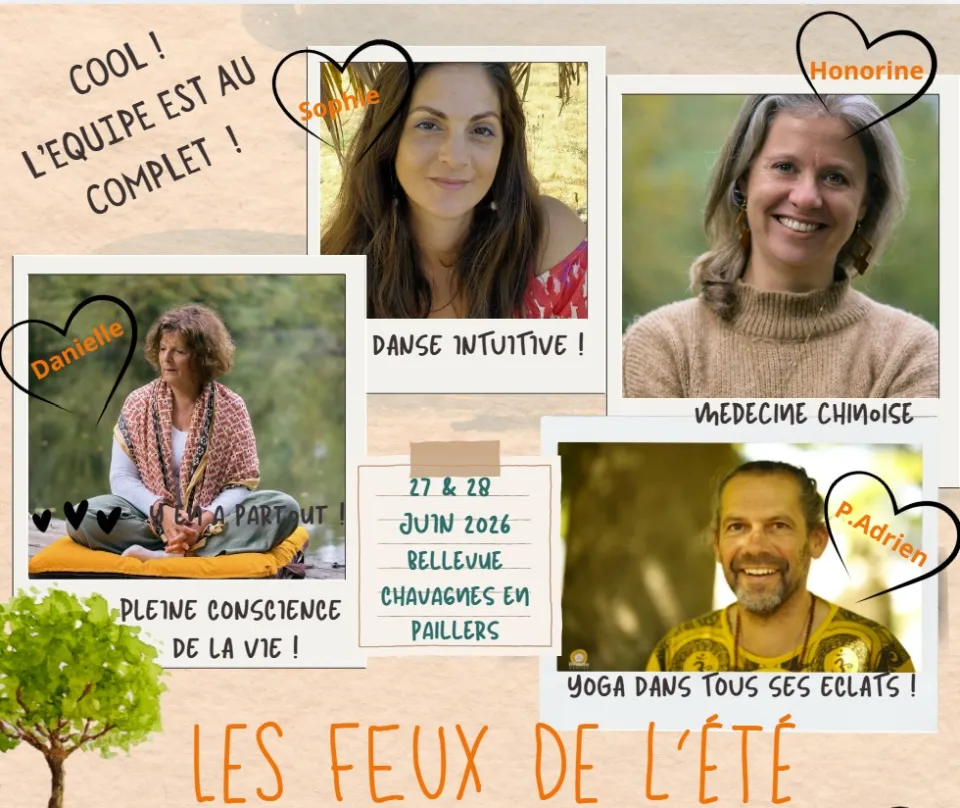 L'équipe des Feux de l'Été 2026 : Danielle, Sophie, Honorine et P.Adrien