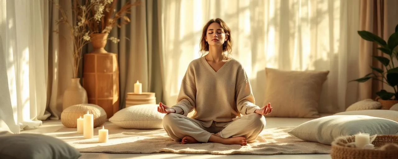 Séance de méditation de pleine conscience dans un cadre zen apaisant